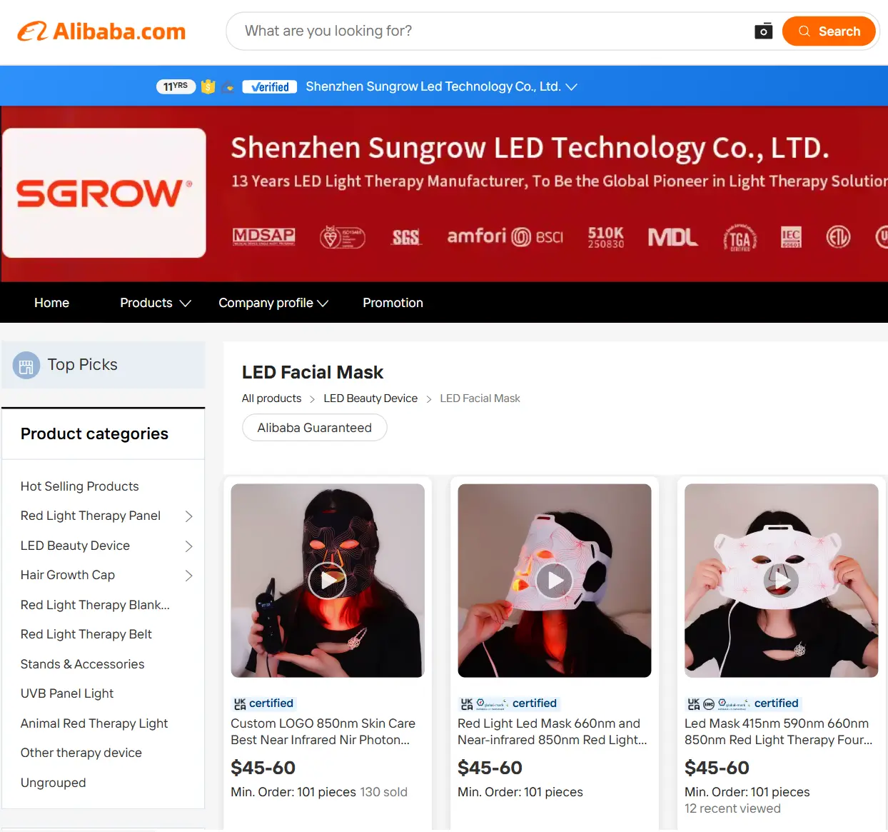 Alibaba shenzhen manufacturer for irestore led mask