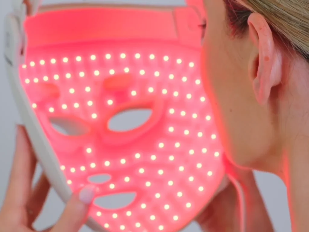 Inside of the Dermalux LED Face Mask, thickness of the moulded eye pads
