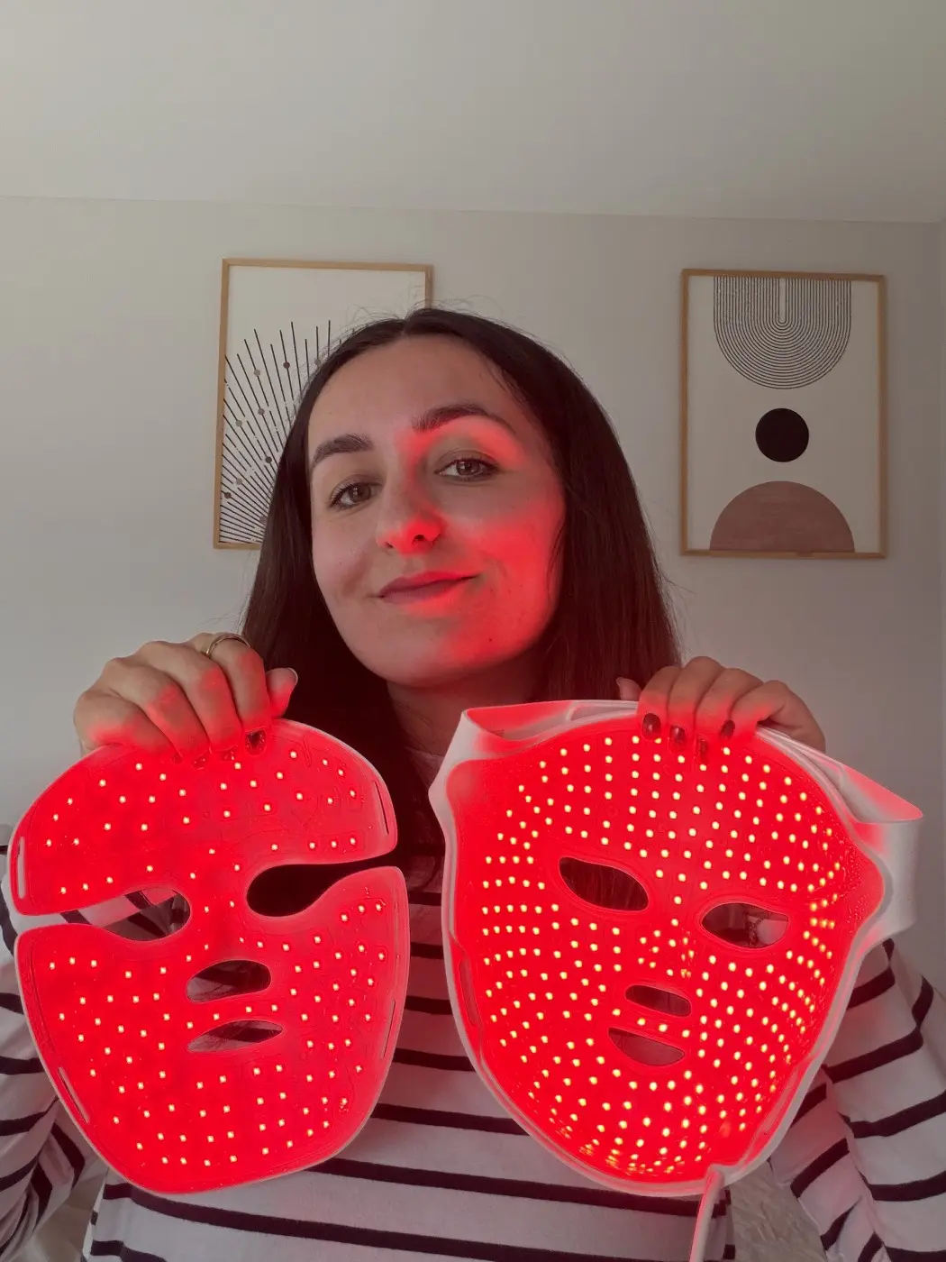 Introduction of nooance comparison by tested by emile holding both led masks