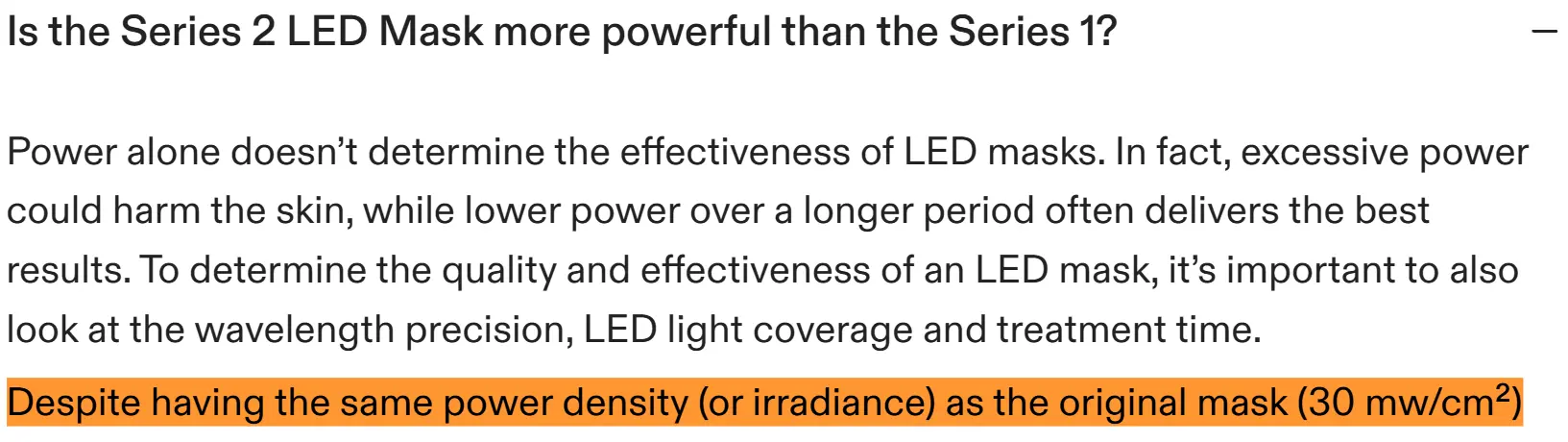 Power density currentbody led mask